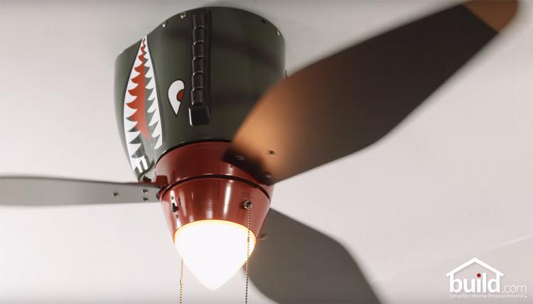 World War II Tiger Shark Plane Ceiling Fan - Best Man Cave Ceiling Fan