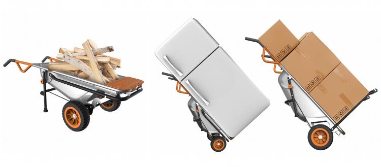 WORX Aerocart 8-in-1 Multi-Function Wheelbarrow Yard Cart - multi-tool leverage cart lifts heavy objects