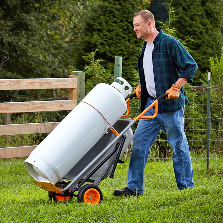 WORX Aerocart 8-in-1 Multi-Function Wheelbarrow Yard Cart - multi-tool leverage cart lifts heavy objects