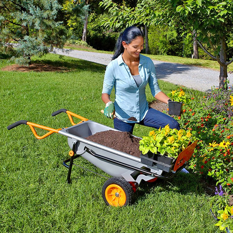 WORX Aerocart 8-in-1 Multi-Function Wheelbarrow Yard Cart - multi-tool leverage cart lifts heavy objects