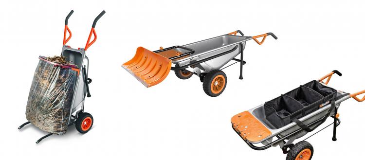 WORX Aerocart 8-in-1 Multi-Function Wheelbarrow Yard Cart - multi-tool leverage cart lifts heavy objects