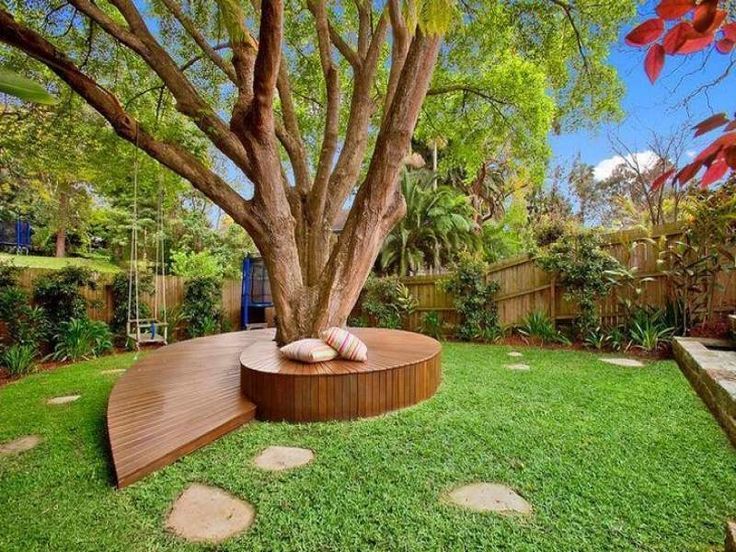 Wrap-Around Tree Bench - Wrapping wooden tree table