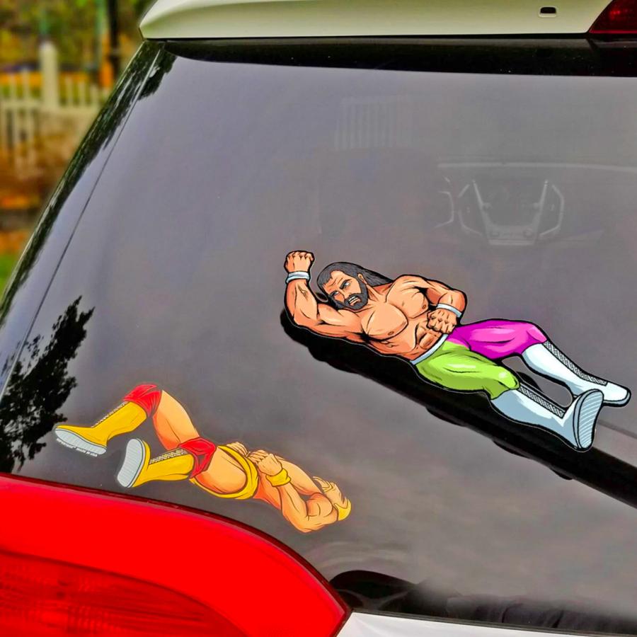 Wrestler Elbow Drop Rear Wiper Blade Attachment Decal