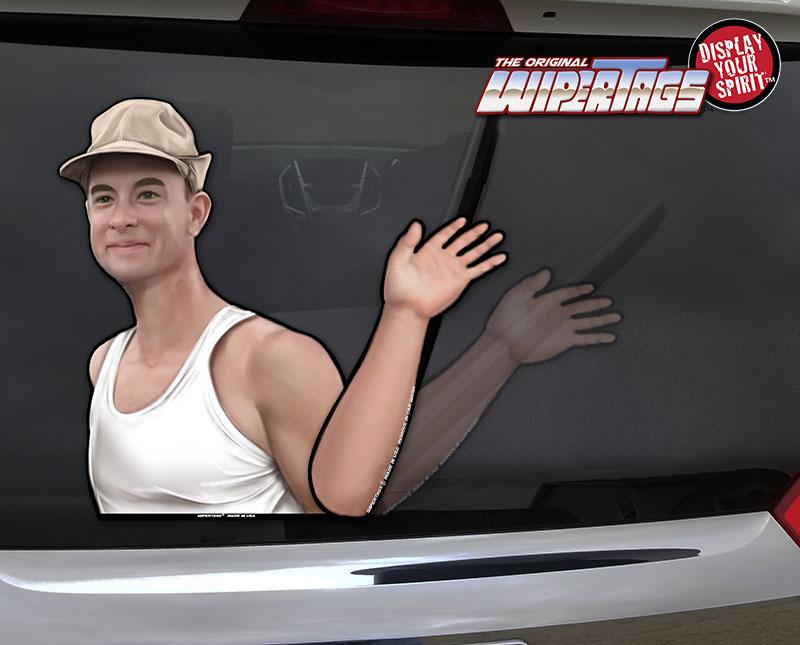 Waving Forrest Gump Rear Wiper Blade Attachment Decal