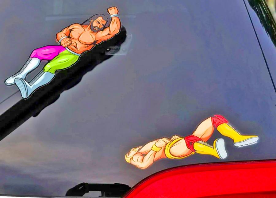 Wrestler Elbow Drop Rear Wiper Blade Attachment Decal