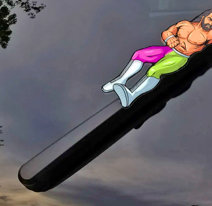Wrestler Elbow Drop Rear Wiper Blade Attachment Decal
