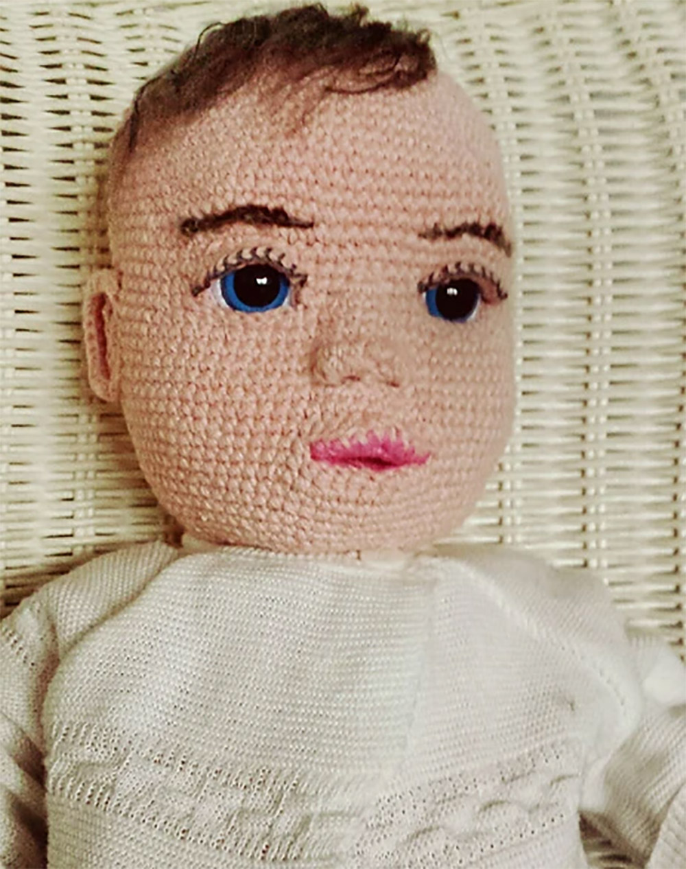 Crochet Baby With Realistic Features - Creepy crochet baby doll