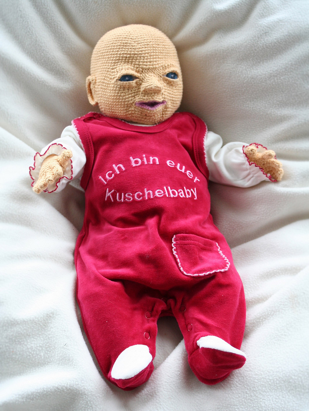 Crochet Baby With Realistic Features - Creepy crochet baby doll
