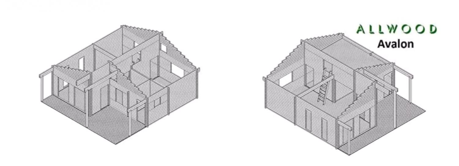 Allwood DIY Cabin Kit - 5-room cabin kit on Amazon