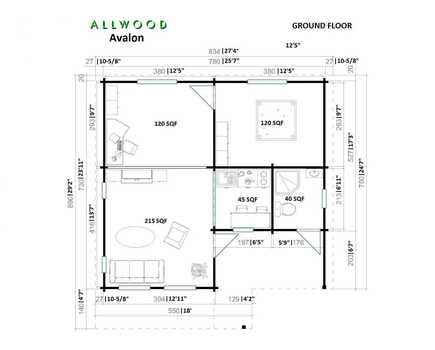 Allwood DIY Cabin Kit - 5-room cabin kit on Amazon