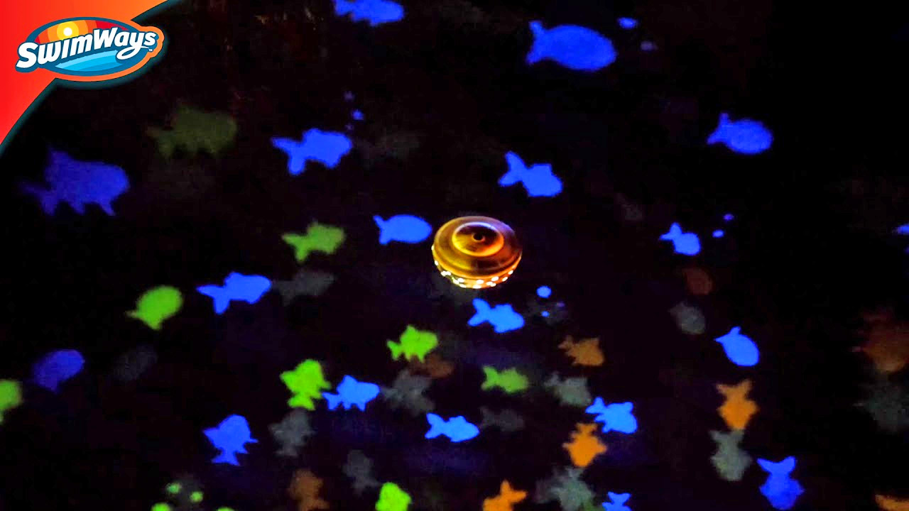 Floating Projection Light Turns Your Pool Into an Aquarium - SwimWays Rainbow Reef Aquarium Pool Light