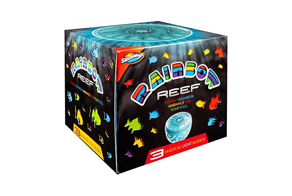 Floating Projection Light Turns Your Pool Into an Aquarium - SwimWays Rainbow Reef Aquarium Pool Light