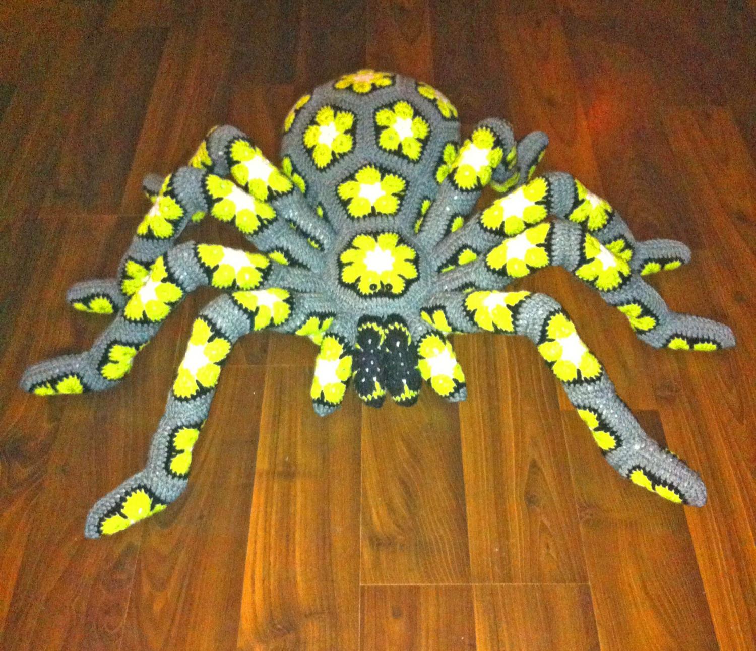 Giant Crochet Spider - Soft cuddly knit tarantula spider crochet pattern