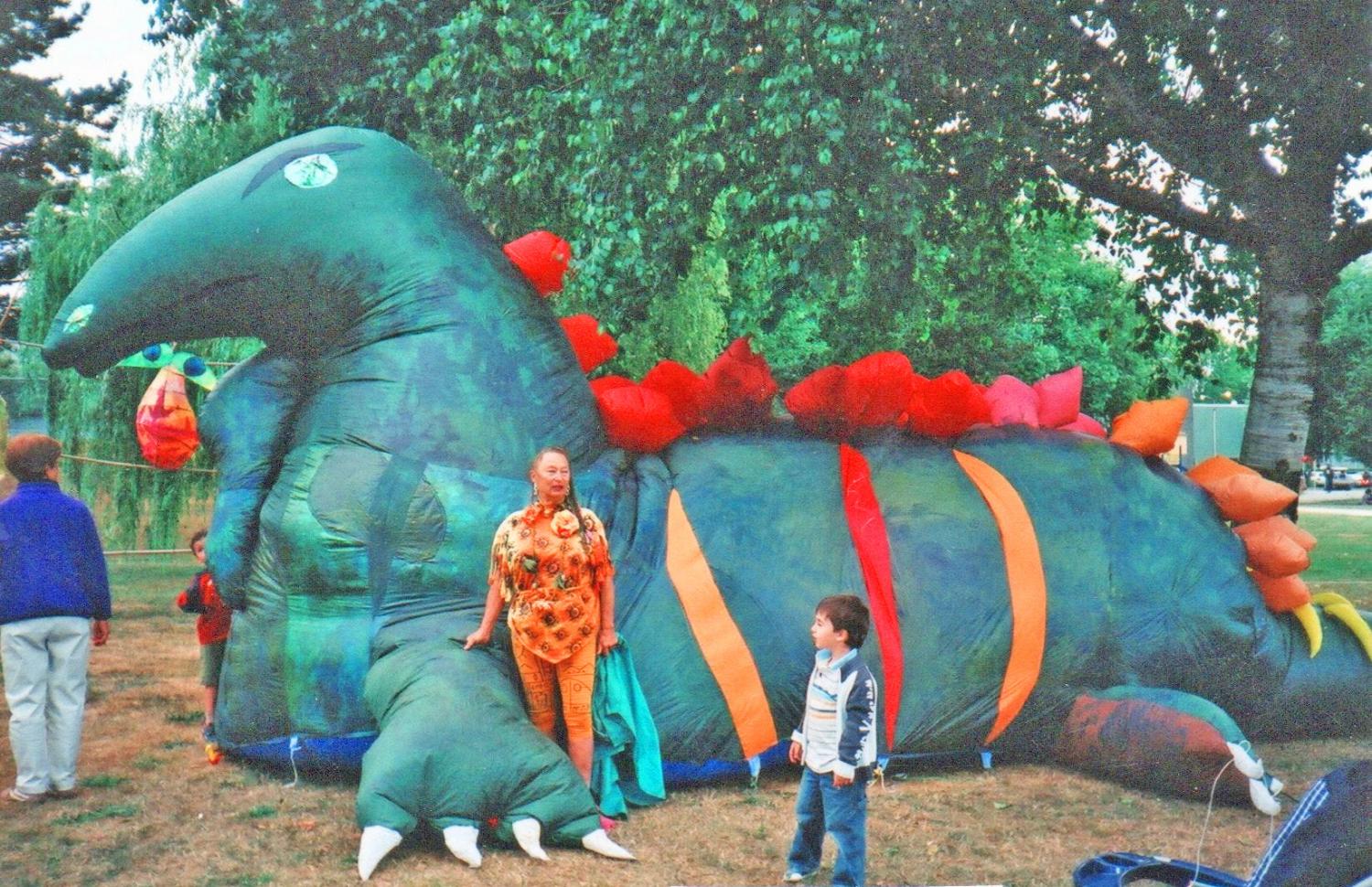 Giant inflatable dinosaur