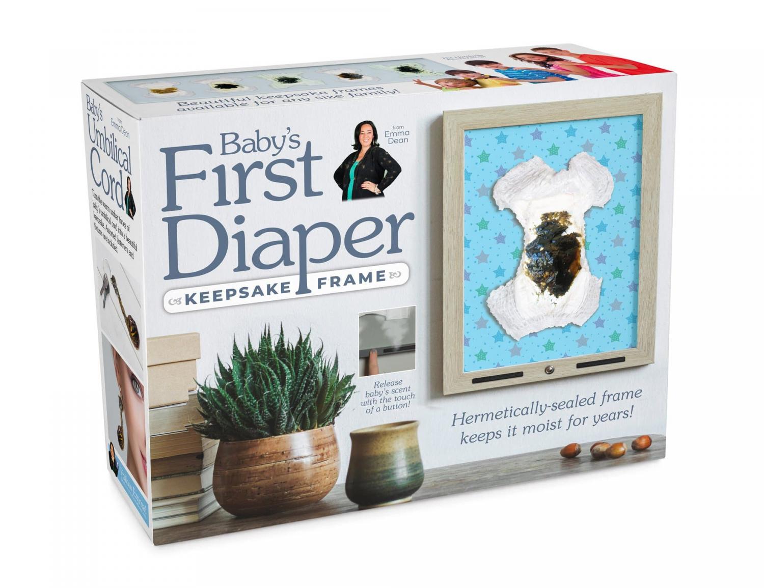 Babys first diaper keepsake prank box