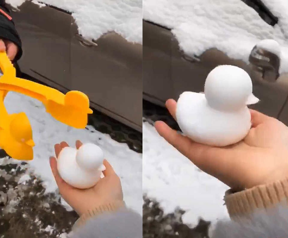 Duck shaped snowball maker - Duck snow clamp toy makes duck shaped snowballs