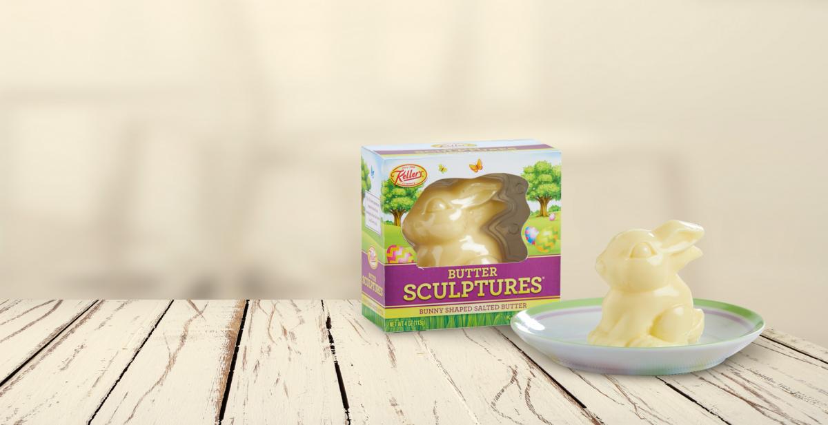 Bunny Shaped Butter Sculpture For Easter Table Decor