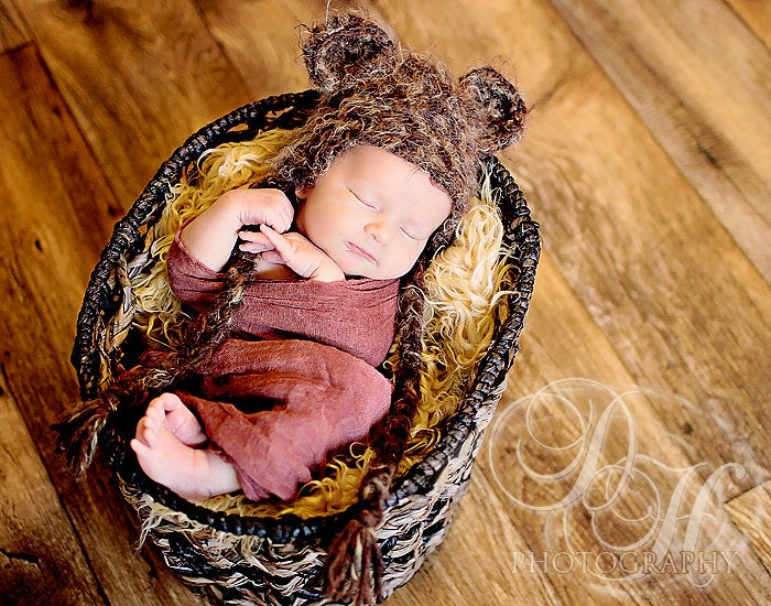 Adorable Knit Ewok Hat - Ewok crochet winter hat - Best star wars newborn photoshoot hat