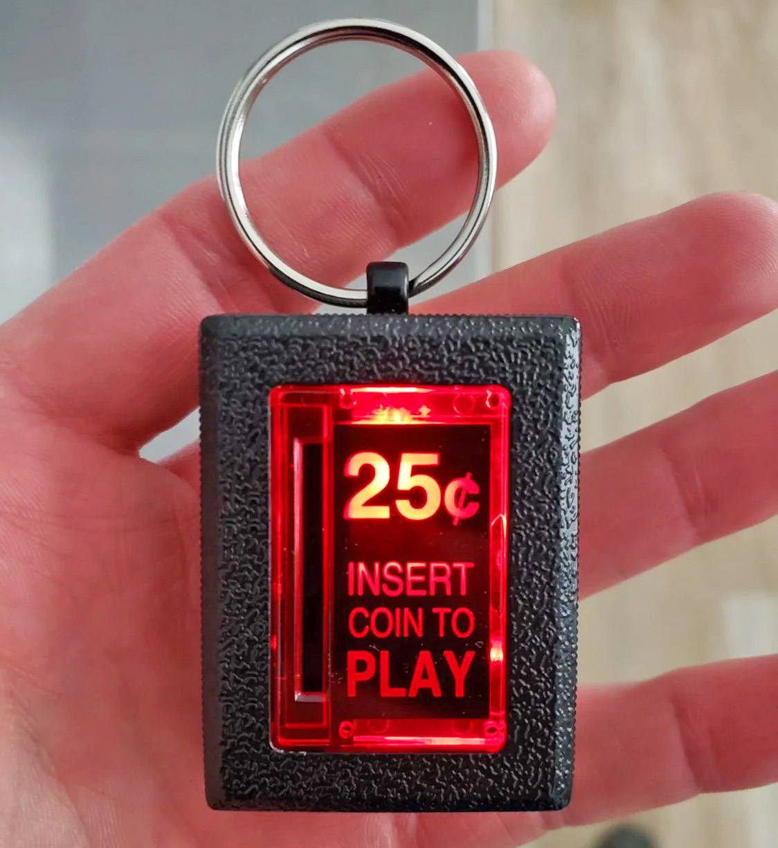 Insert Coin Arcade Key-Chain That Lights Up