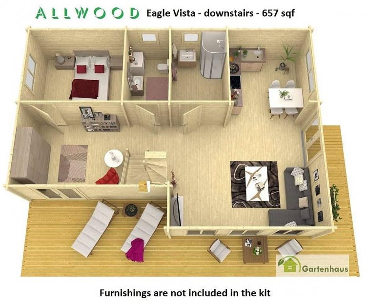 2-Story DIY Cabin Kit - Prefab cabin kits on amazon - Allwood log cabin kits