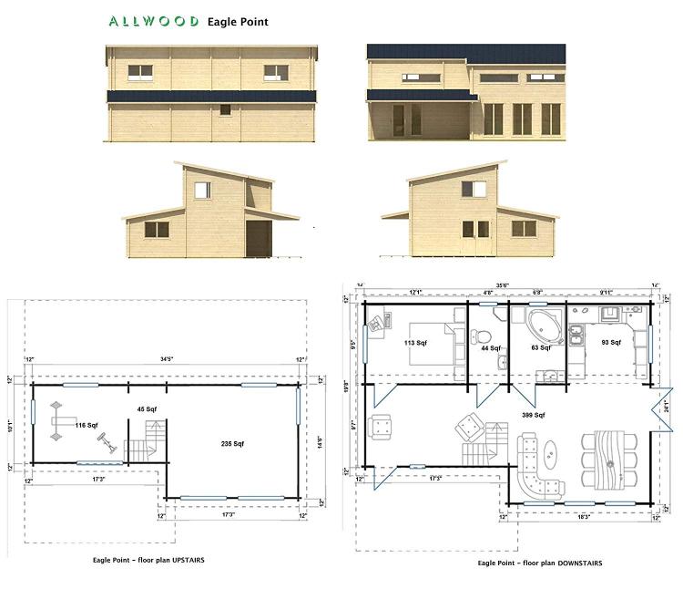 2-Story DIY Cabin Kit - Prefab cabin kits on amazon - Allwood log cabin kits