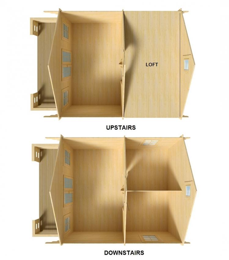 2-Story DIY Cabin Kit - Prefab cabin kits on amazon - Allwood log cabin kits