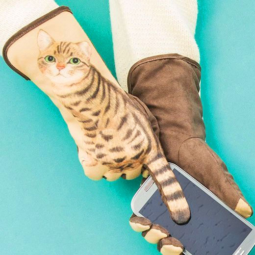 Wagging Cat Tail Gloves