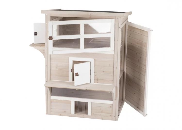 Luxury Cat Apartment - Outdoor cat house with balcony - Trixie natura Cat Home XXL - Gatsby Cat House