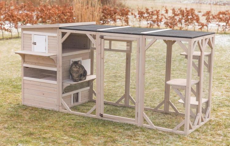 Luxury Cat Apartment - Outdoor cat house with balconyLuxury Cat Apartment - Outdoor cat house with balcony - Trixie natura Cat Home XXL - Gatsby Cat House