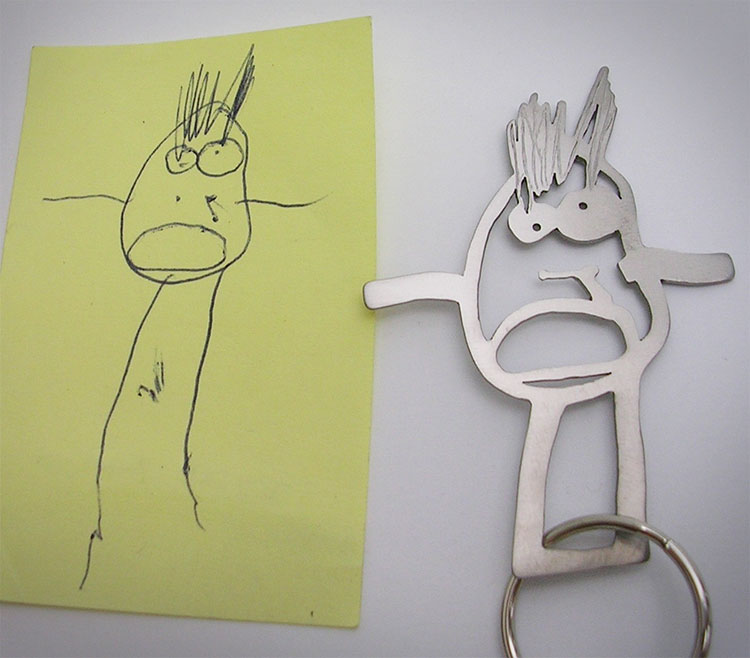 Your Child's Drawing As A Keychain