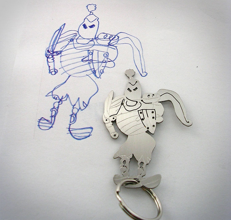 Your Child's Drawing As A Keychain