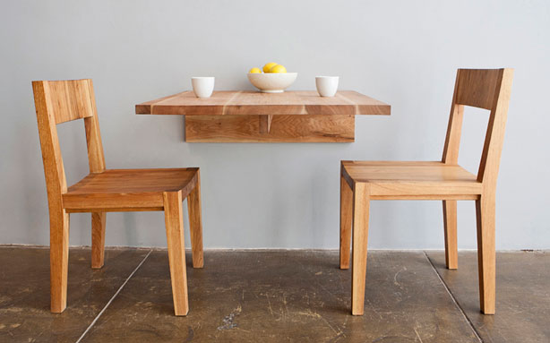 LAXseries Wall Mounted Walnut Table