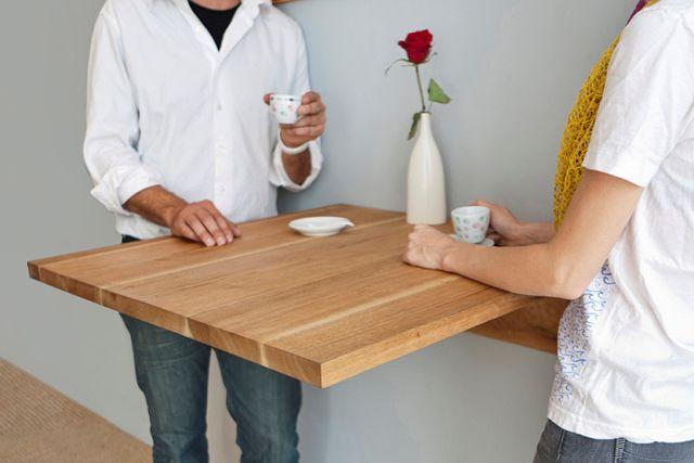 LAXseries Wall Mounted Walnut Table