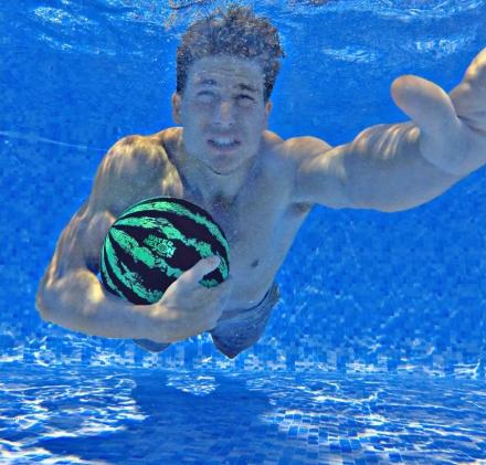 There’s a Watermelon Pool Ball That You Can Pass and Dribble Underwater