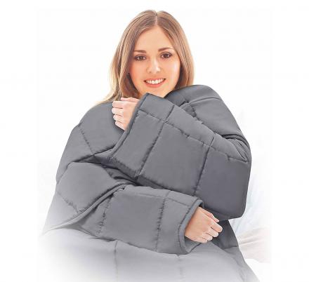 There’s Now a Snuggie-Like Weighted Blanket With Sleeves To Calm Your Nerves On The Go